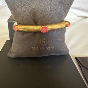 Julie Vos Gold and Pink Bangle Bracelet